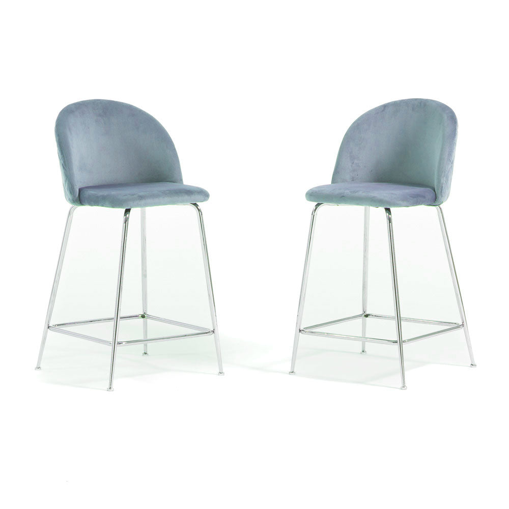Sara XL – sgabello da cucina in velluto e gambe metallo