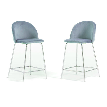 Sara XL – sgabello da cucina in velluto e gambe metallo