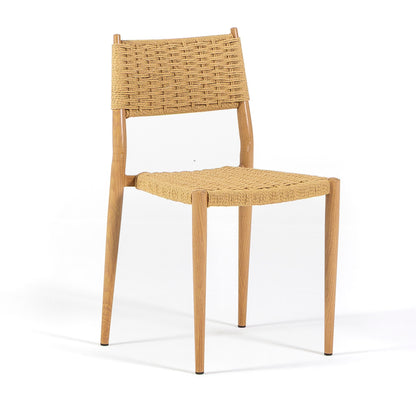 Gabriella – sedia in corda con struttura effetto legno