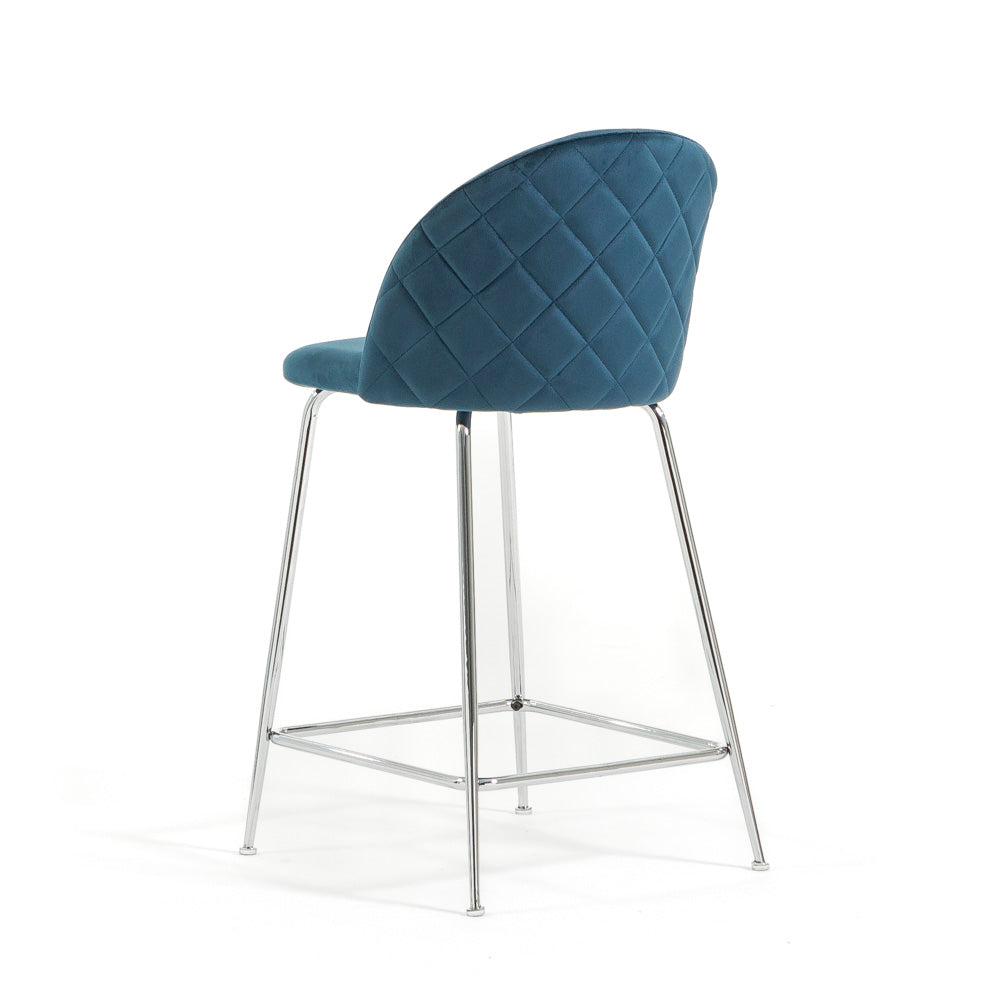 Sara XL – sgabello da cucina in velluto e gambe metallo