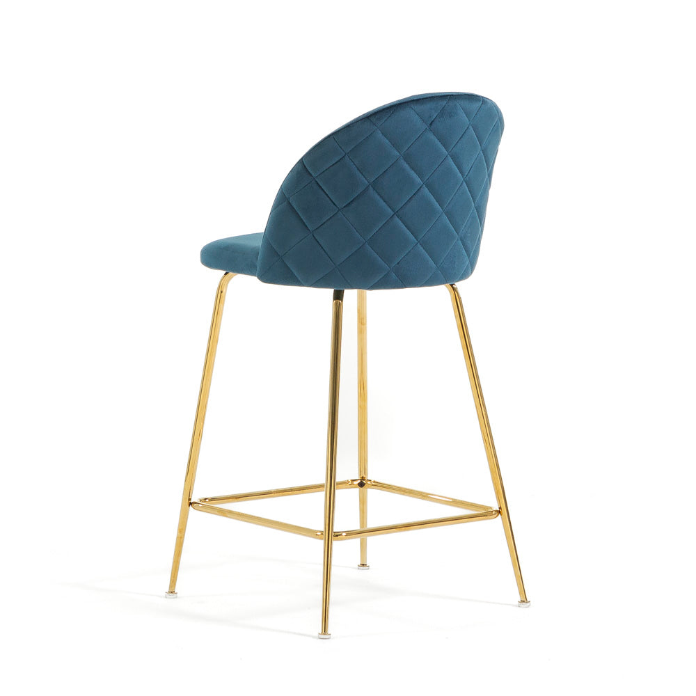 Sara XL – sgabello da cucina in velluto e gambe metallo