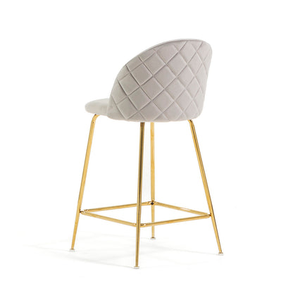 Sara XL – sgabello da cucina in velluto e gambe metallo