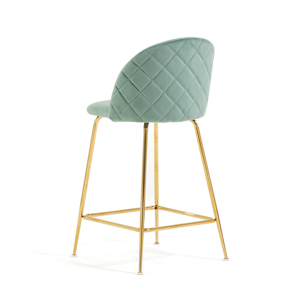 Sara XL – sgabello da cucina in velluto e gambe metallo