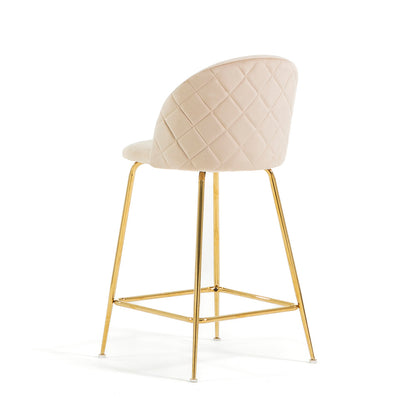 Sara XL – sgabello da cucina in velluto e gambe metallo