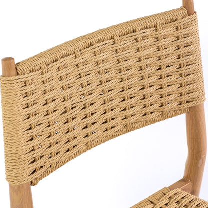 Gabriella – sedia in corda con struttura effetto legno