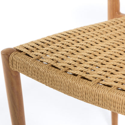 Gabriella – sedia in corda con struttura effetto legno