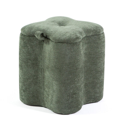 Lucky – pouf in velluto con micro glitter e maniglia laterale, colore verde glitter