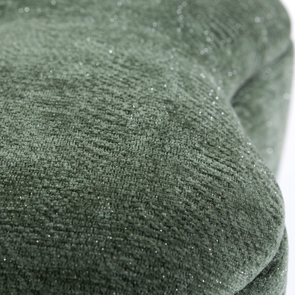 Lucky – pouf in velluto con micro glitter e maniglia laterale