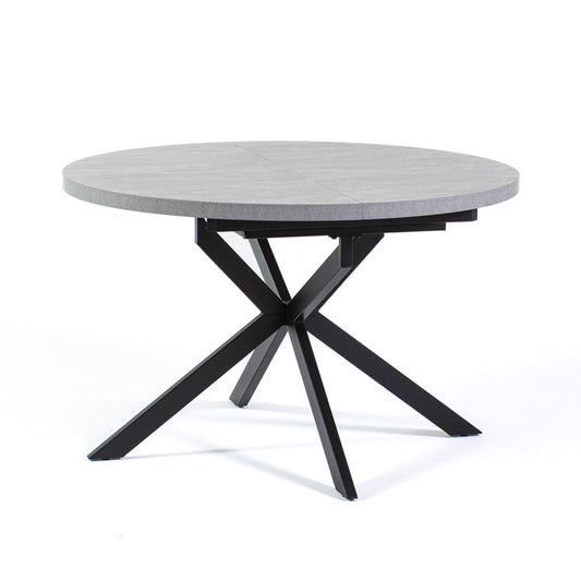 Rafael – tavolo allungabile in melaminico e gambe metallo, dimensione ø 120 cm