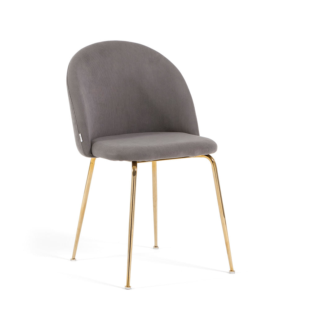 Sara – sedia in velluto a costine con gambe in metallo