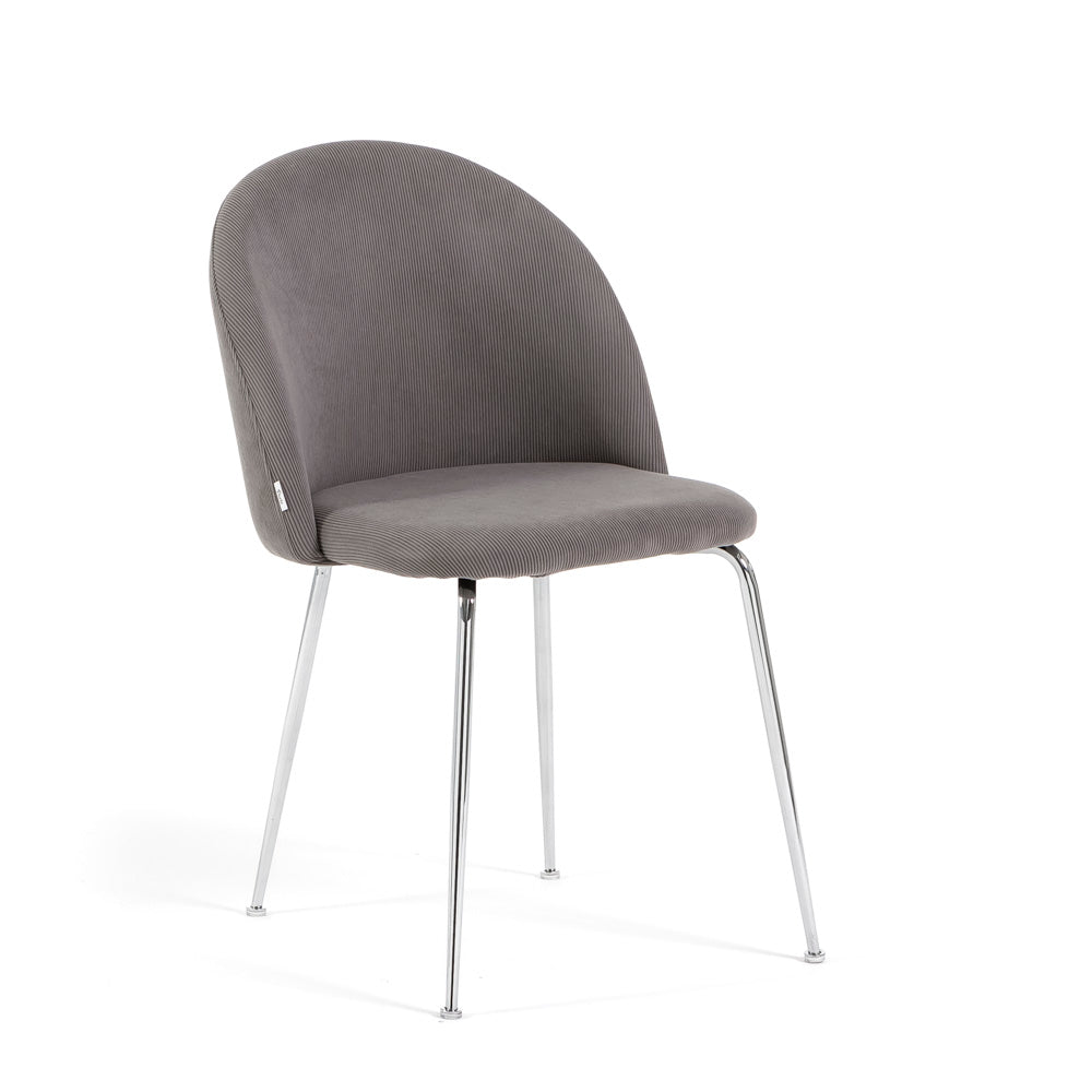 Sara – sedia in velluto a costine con gambe in metallo