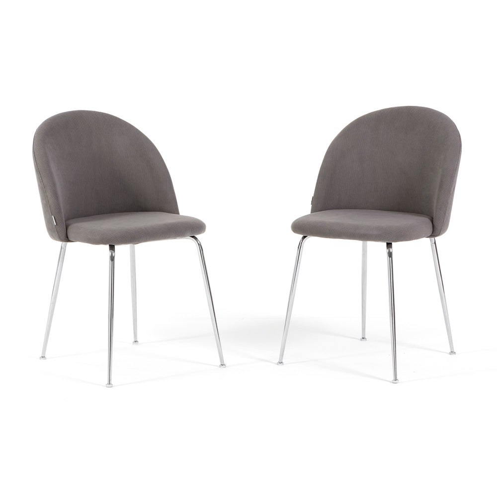 Sara – sedia in velluto a costine con gambe in metallo