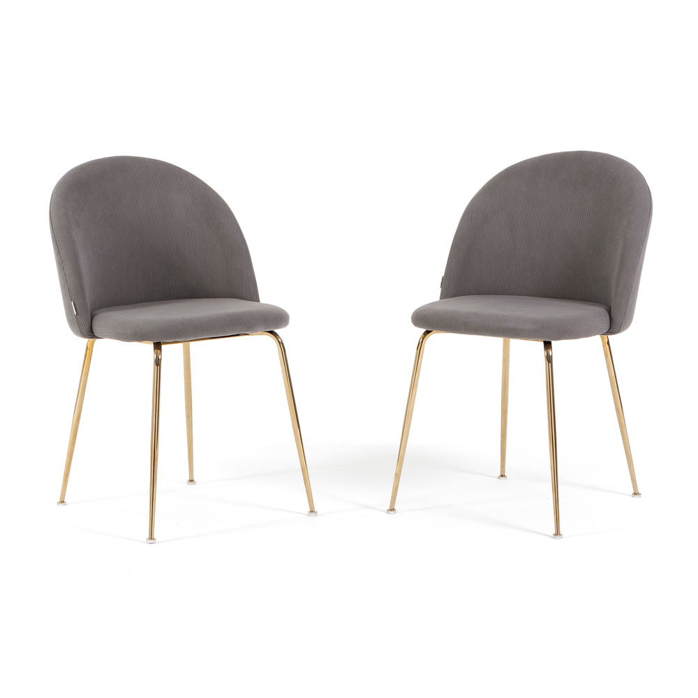 Sara – sedia in velluto a costine con gambe in metallo