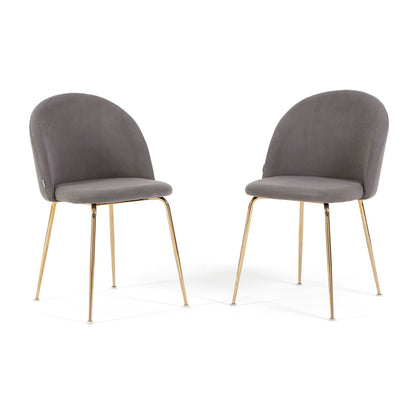 Sara – sedia in velluto a costine con gambe in metallo