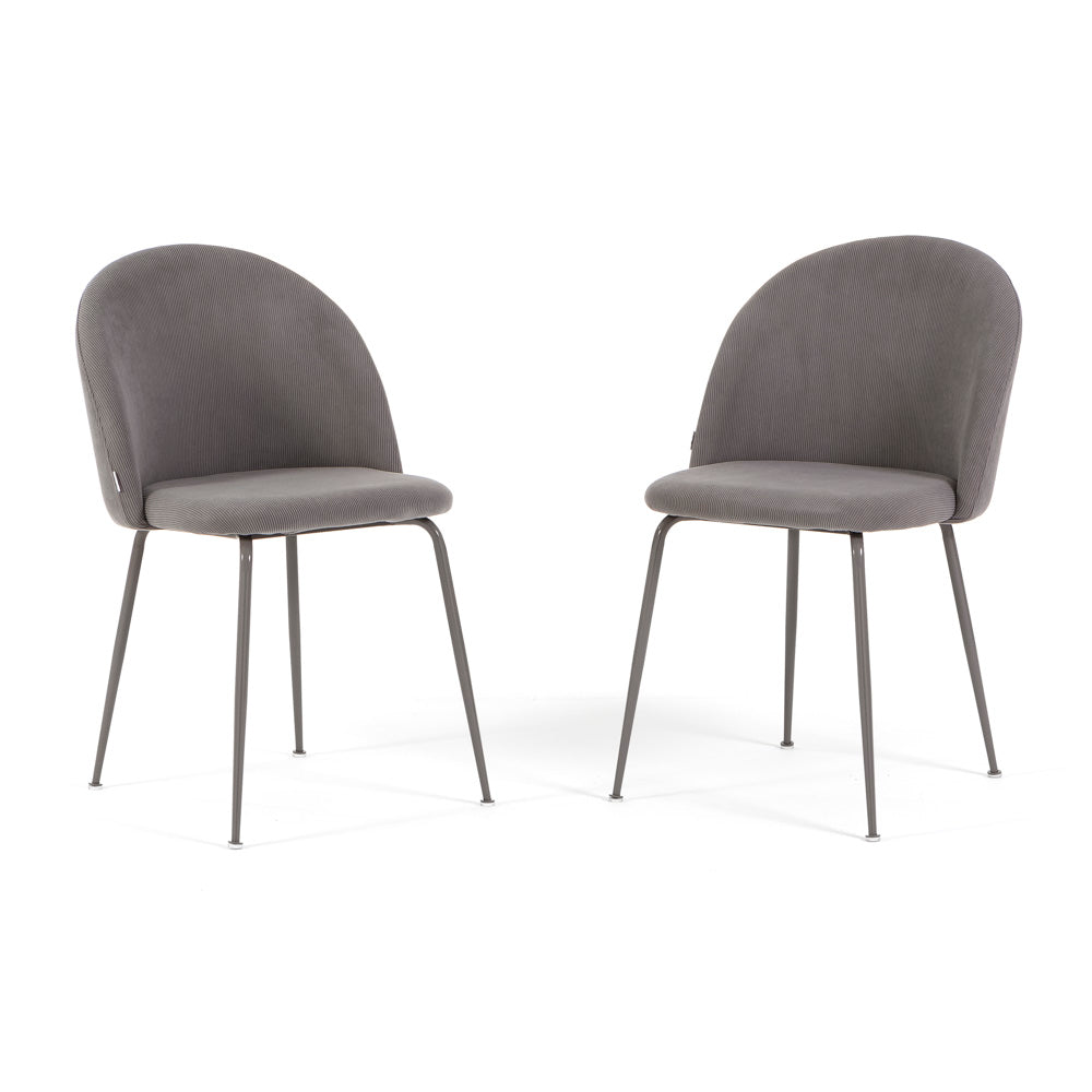 Sara – sedia in velluto a costine con gambe in metallo