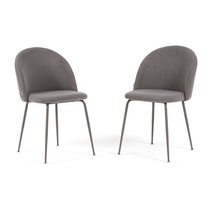 Sara – sedia in velluto a costine con gambe in metallo