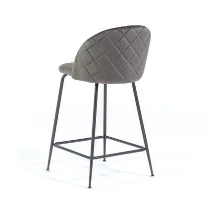 Sara XL – sgabello da cucina in velluto e gambe metallo