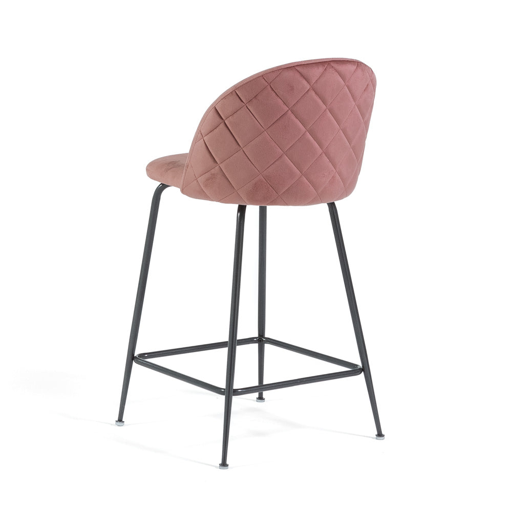Sara XL – sgabello da cucina in velluto e gambe metallo