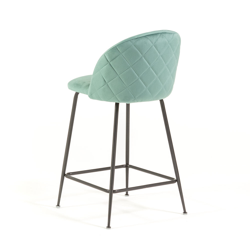 Sara XL – sgabello da cucina in velluto e gambe metallo
