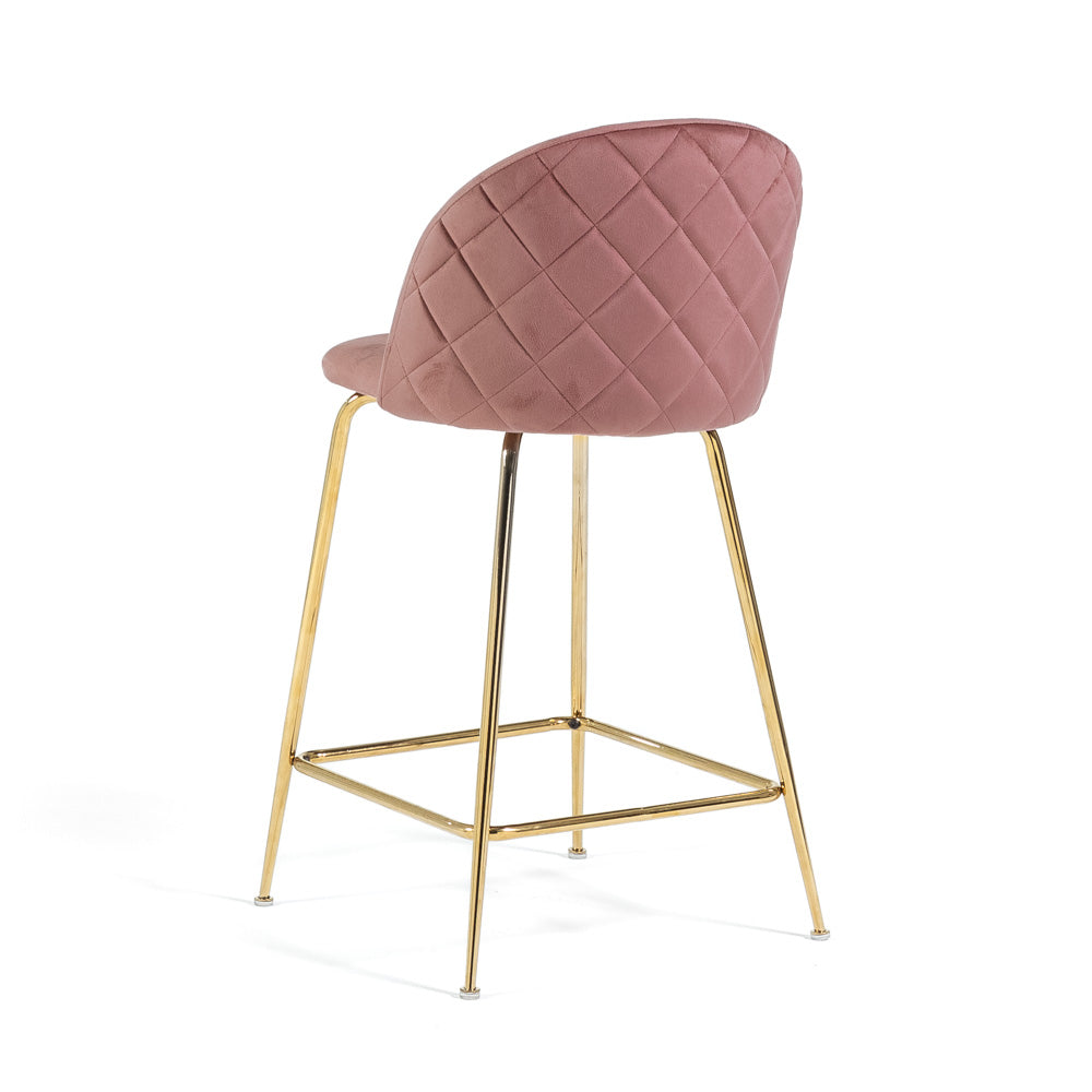 Sara XL – sgabello da cucina in velluto e gambe metallo
