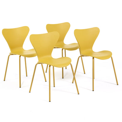 Nina – sedia in polipropilene con finitura effetto legno, colore giallo