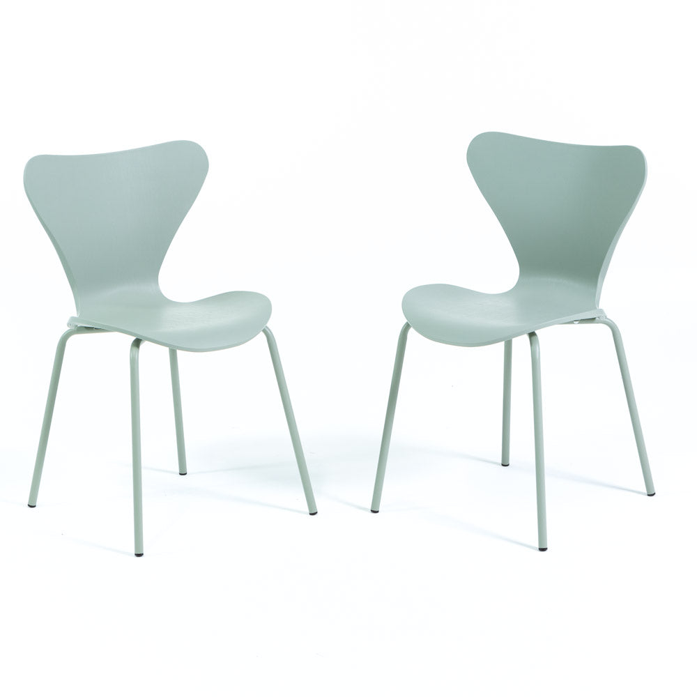 Nina – sedia in polipropilene con finitura effetto legno, colore verde agave