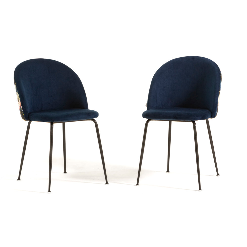 Sara – sedia in velluto decorato con gambe in metallo, colore fenicotteri, gambe grigio scuro