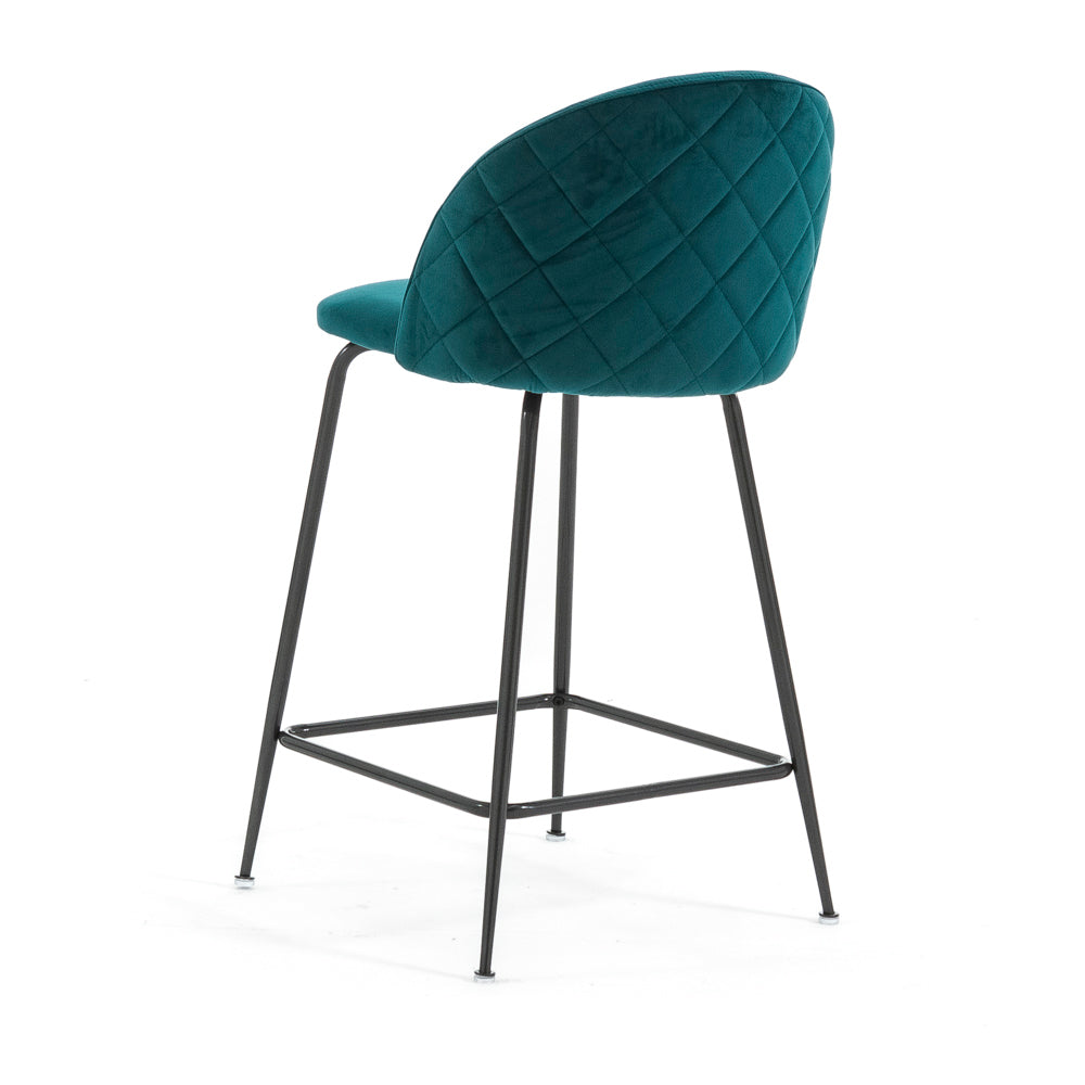 Sara XL – sgabello da cucina in velluto e gambe metallo