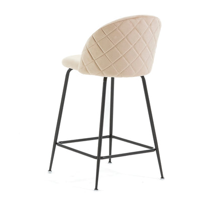 Sara XL – sgabello da cucina in velluto e gambe metallo