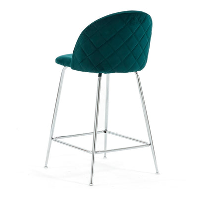 Sara XL – sgabello da cucina in velluto e gambe metallo