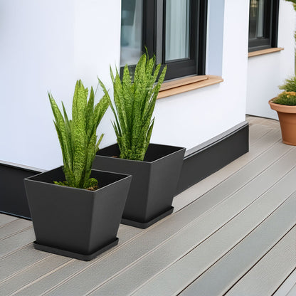 Lilium – vaso quadrato con sottovaso in polipropilene