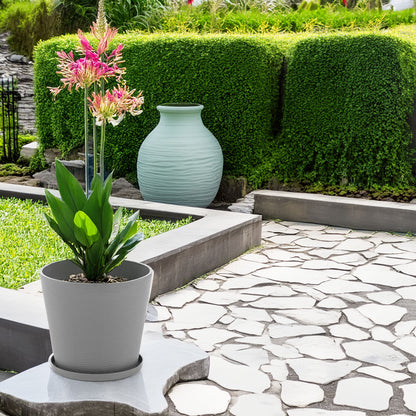Lilium – vaso rotondo con sottovaso in polipropilene