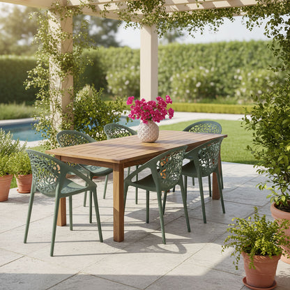 Ambra – sedia in polipropilene da giardino dal design traforato