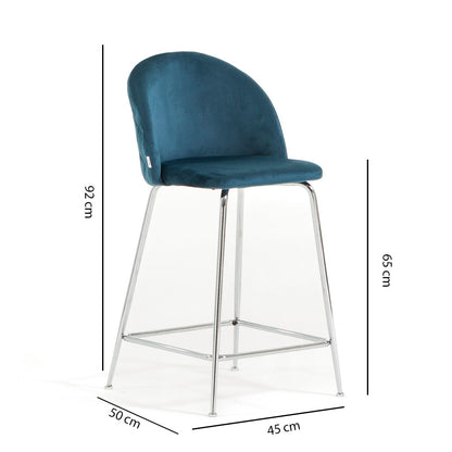 Sara XL – sgabello da cucina in velluto e gambe metallo