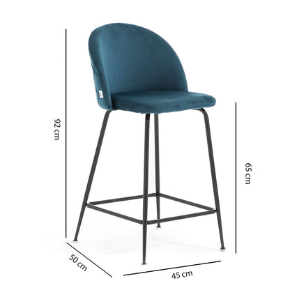Sara XL – sgabello da cucina in velluto e gambe metallo