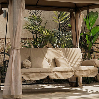 Cleopatra – Dondolo con gazebo trasformabile in letto per 3 persone