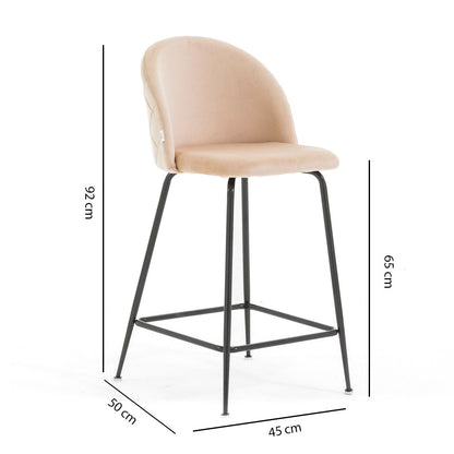 Sara XL – sgabello da cucina in velluto e gambe metallo