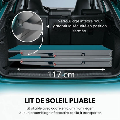 Duna – set 2 lettini prendisole con tavolino in alluminio