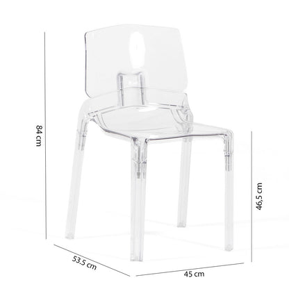 Futura – sedia trasparente in policarbonato dal design minimal