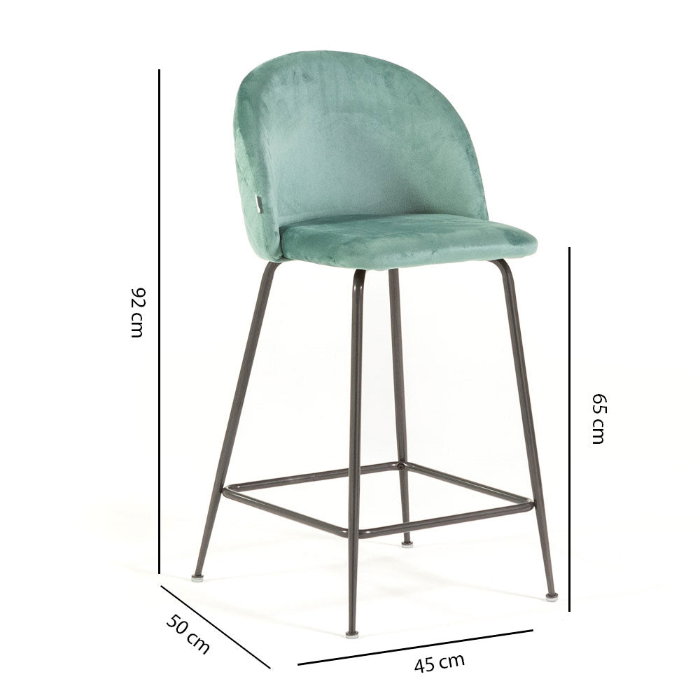 Sara XL – sgabello da cucina in velluto e gambe metallo