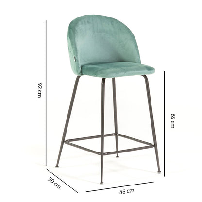 Sara XL – sgabello da cucina in velluto e gambe metallo