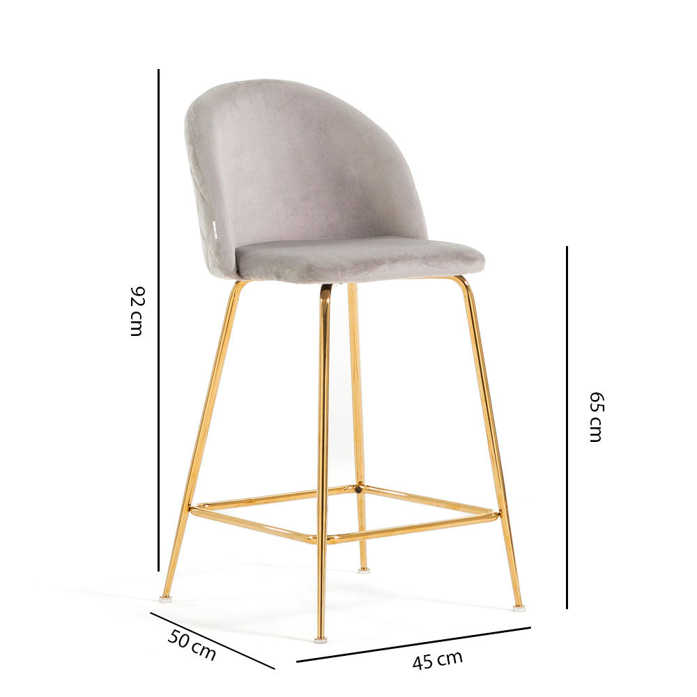 Sara XL – sgabello da cucina in velluto e gambe metallo
