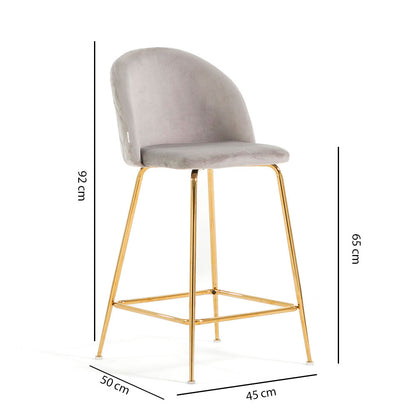 Sara XL – sgabello da cucina in velluto e gambe metallo