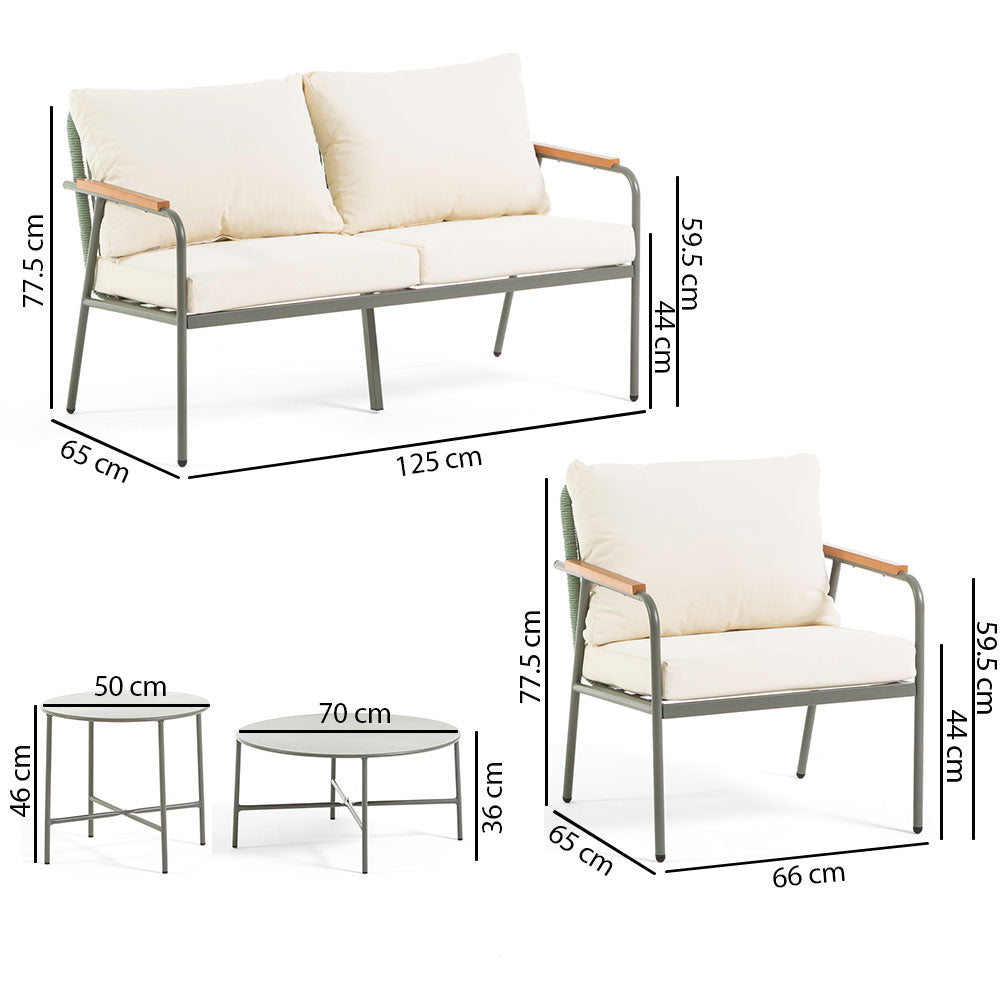 Set Jesolo – set relax da giardino con divano e poltrone