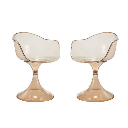Kiara – sedia in policarbonato con gambe a tulip, colore champagne