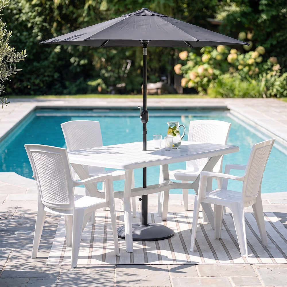 Levante – ombrellone esagonale da giardino 270 cm con manovella