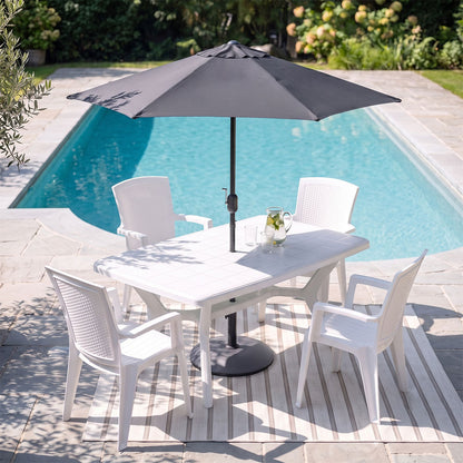 Levante – ombrellone esagonale da giardino 270 cm con manovella