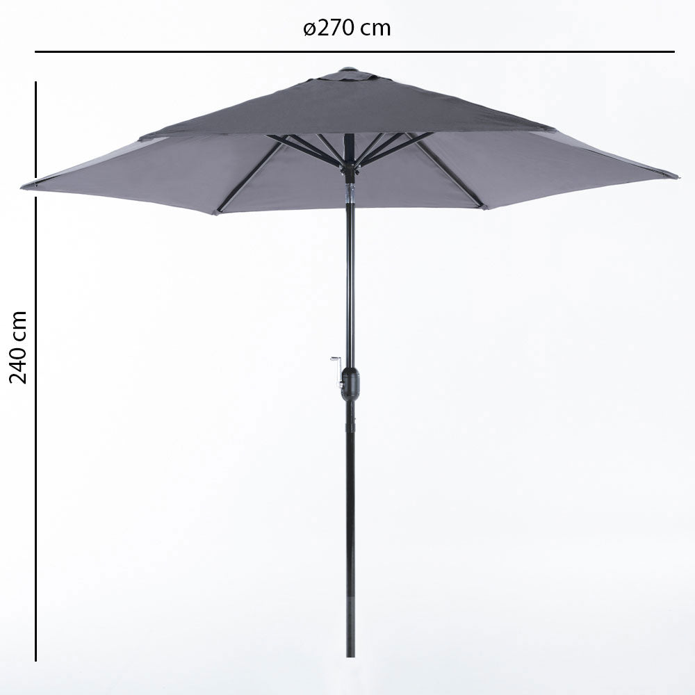 Levante – ombrellone esagonale da giardino 270 cm con manovella