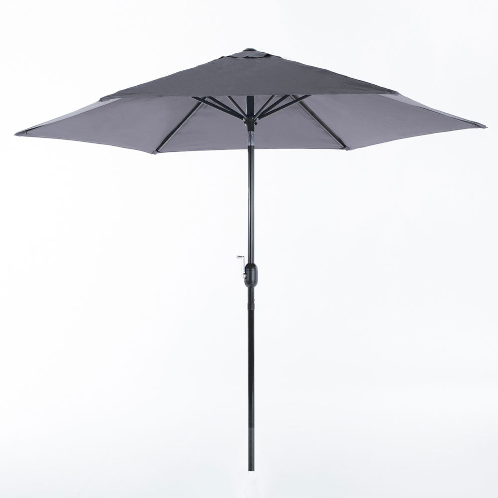 Levante – ombrellone esagonale da giardino 270 cm con manovella, colore grigio