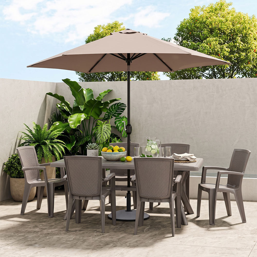 Levante – ombrellone esagonale da giardino 270 cm con manovella